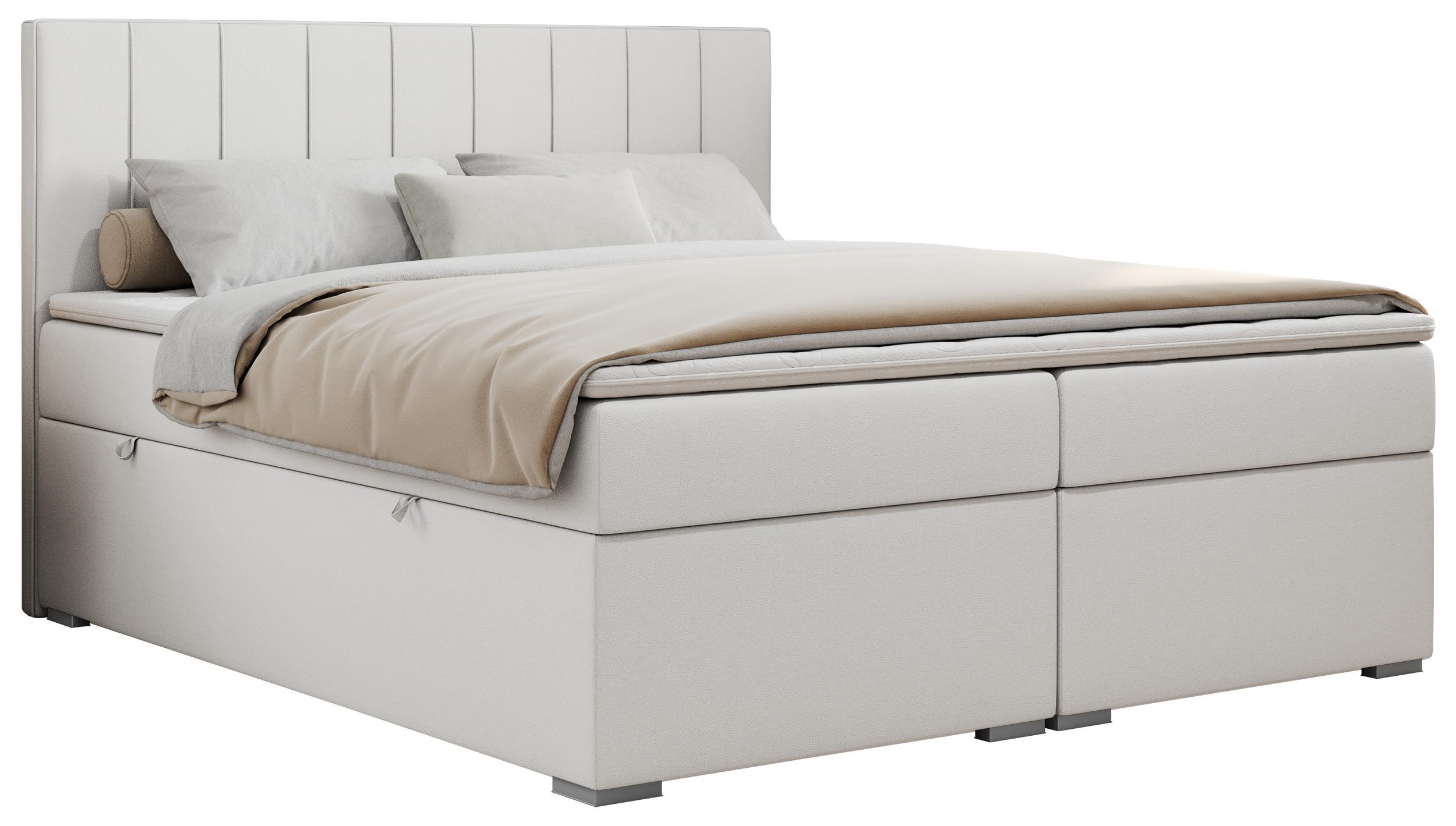 BOXBETT ALLY 120/200 Weiß Kunstleder - H3 - Weiß, Holz/Textil (120/200cm) - MKS
