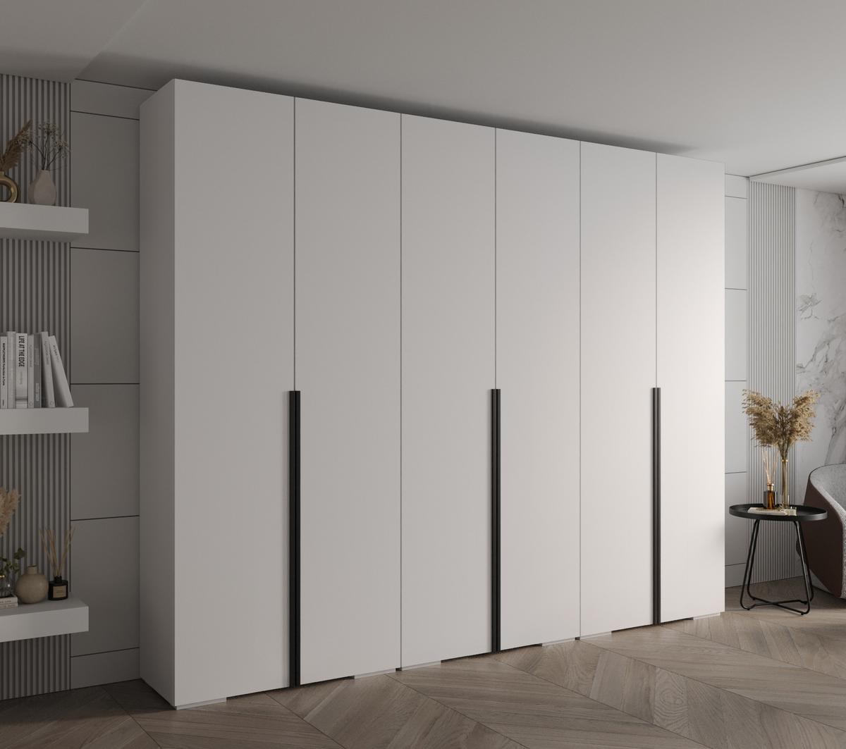 DREHTÜRENSCHRANK 236.7/300/47 6-türig - Schwarz/Weiß, Holz/Metall (300/236.7/47cm) - MÖBEL KRYSPOL