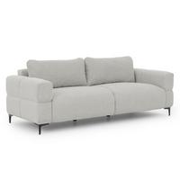 3-SITZER-SOFA Cardea in Bubble-Optik aus weichem Hellgrau Strukturstoff mit hohem Sitzkomfort - Hellgrau/Schwarz, Holz/Textil (217/80/97cm) - S-Style Möbel