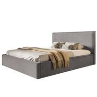 BETT 200x200 - Polsterbett mit Bettkasten und Metallrahmen - Modern Betten - Hochwertiger Poso-Stoff - Kollektion Milano - Grau - Dunkelgrau, Holz/Textil (200/200cm) - Alpi-Möbel