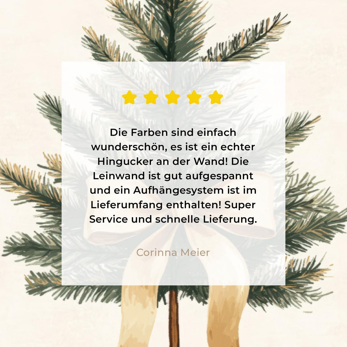 LEINWANDBILD Weihnachtsbaum - Weihnachten - Frohe Weihnachten - Beige Wandbild 40x30 cm - Sandfarben, Textil (40/30cm) - MuchoWow