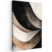 LEINWANDBILD Abstrakt - Wellen - Schwarz - Verwittert Deko Groß 90x140 cm - Trüffeleichefarben, Textil (90/140cm) - MuchoWow