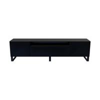 LOWBOARD CAVA 200/41/40 cm, Stand-TV-Schrank Schwarz - Schwarz, Holzwerkstoff (200/41/40cm) - MASSENO