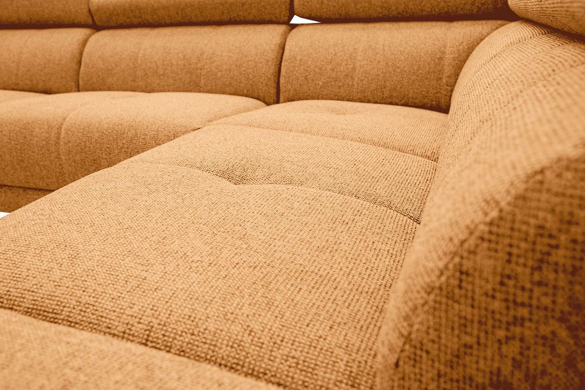ECKSOFA FIERO 5-Sitzer, orange - Schwarz/Orange, Holzwerkstoff/Textil (290/228cm) - Wozimo