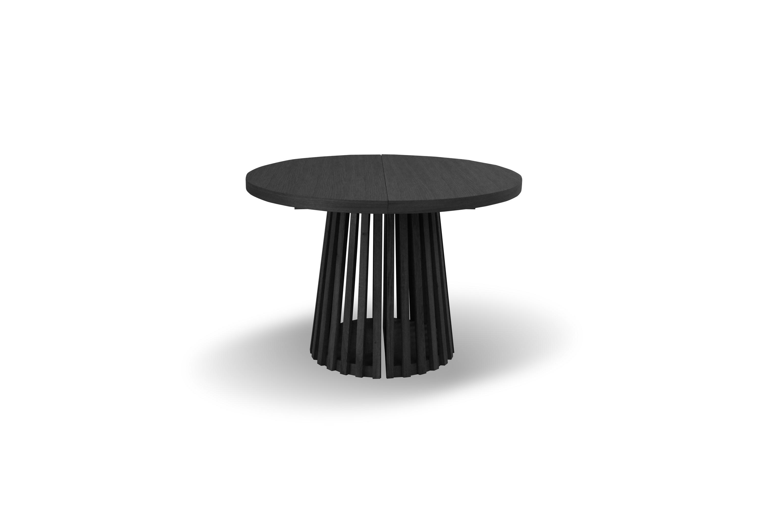 ESSTISCH LAMELLI Ausziehbar 110 - 210 / 110 x 76 cm - Schwarz, Holz (110/110/76cm) - MASSENO