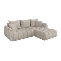 ECKSOFA mit Schlaffunktion Ottomane Rechts TOKO-L-v1 277x194x86 Creme Cord - Ecru/Creme, Holzwerkstoff/Kunststoff (277/194cm) - ALTDECOR