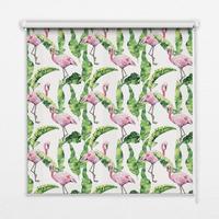INNENROLLO - Fensterrollo - Rollo - 80x140 cm - Flamingos auf den Blättern - Pink, Kunststoff (80/140/0.5cm) - TULUP