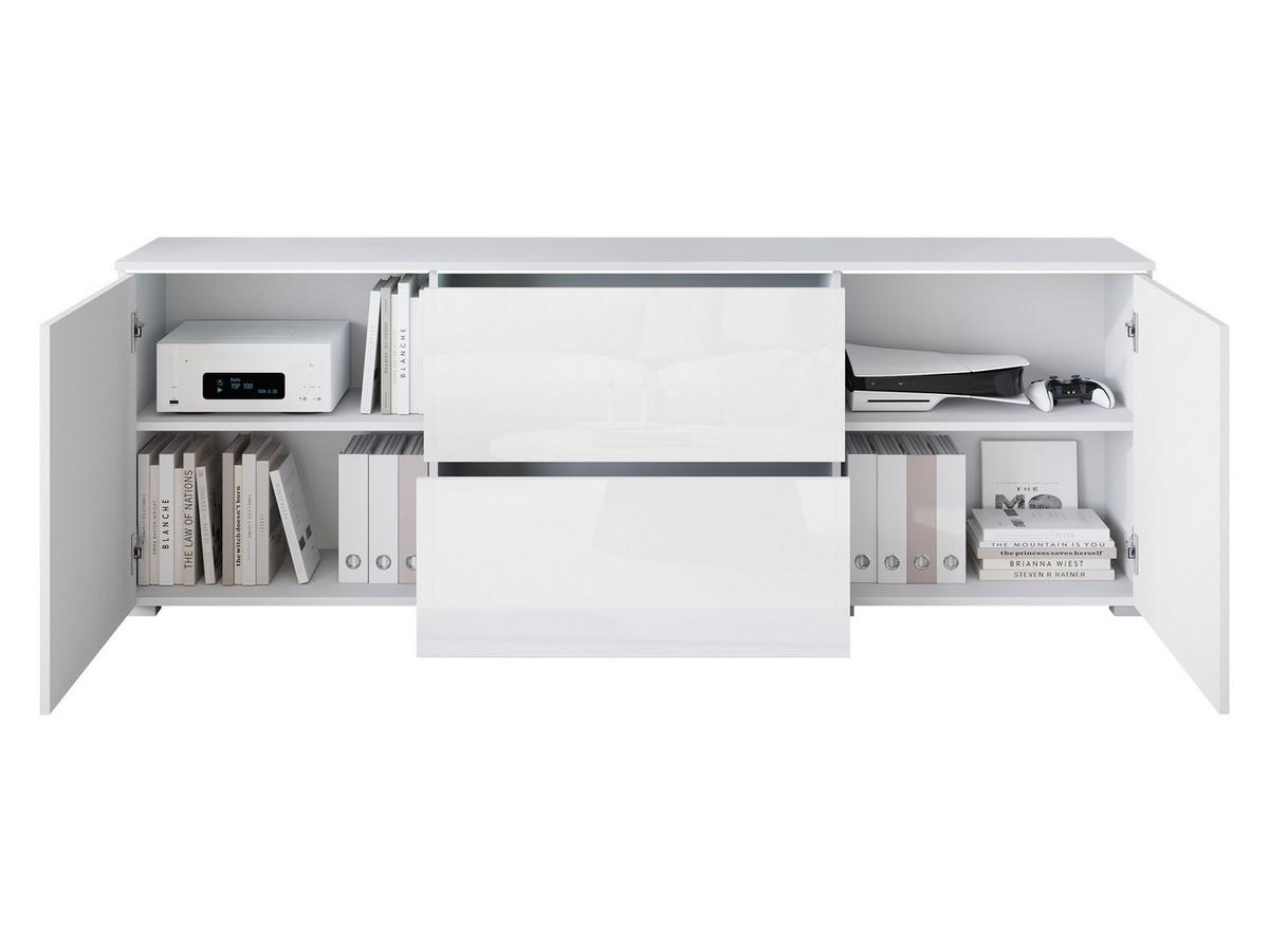 TV-LOWBOARD Vera 180 - Silberfarben/Graphitfarben, Holzwerkstoff/Kunststoff (180/62/35cm) - MIRJAN24