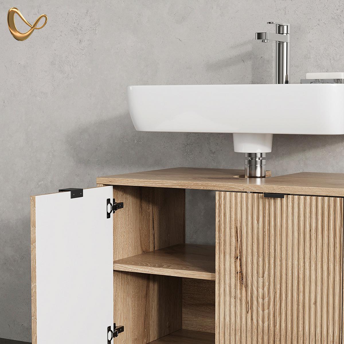 BADMÖBEL-SET ATERNO Viking Oak 2 Teile - Eichefarben, Holzwerkstoff (70/63/45cm) - Livinity®