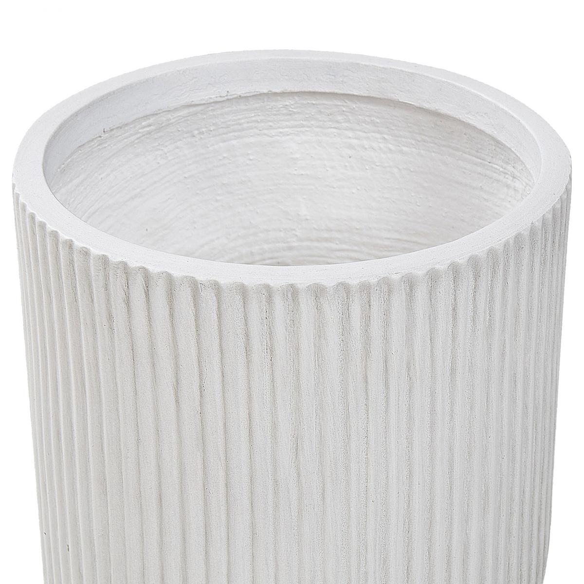 BLUMENTOPF cremeweiß rund 24/24/24 cm Daria - Weiß, Naturmaterialien (24cm) - Beliani