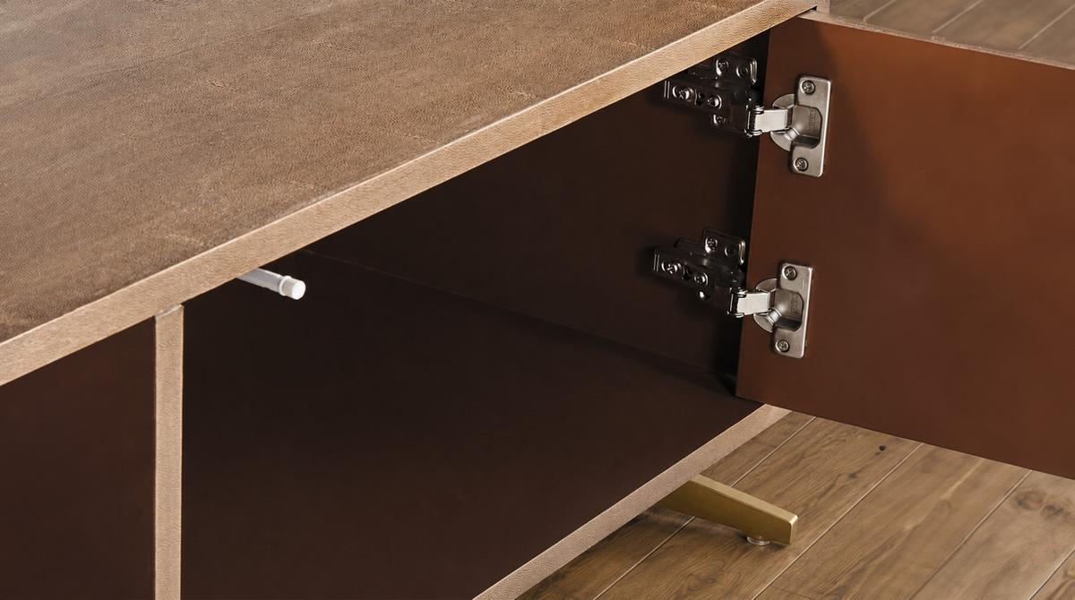 LOWBOARD GALA Gold Holz - Goldfarben, Holz/Metall (180/42/40cm) - KAWOLA