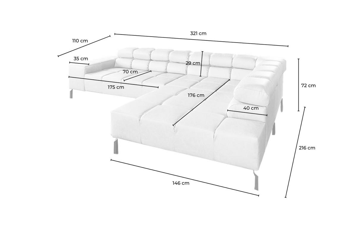 ECKSOFA NELSON Beige Leder - Beige/Schwarz, Leder/Metall (321/216cm) - KAWOLA
