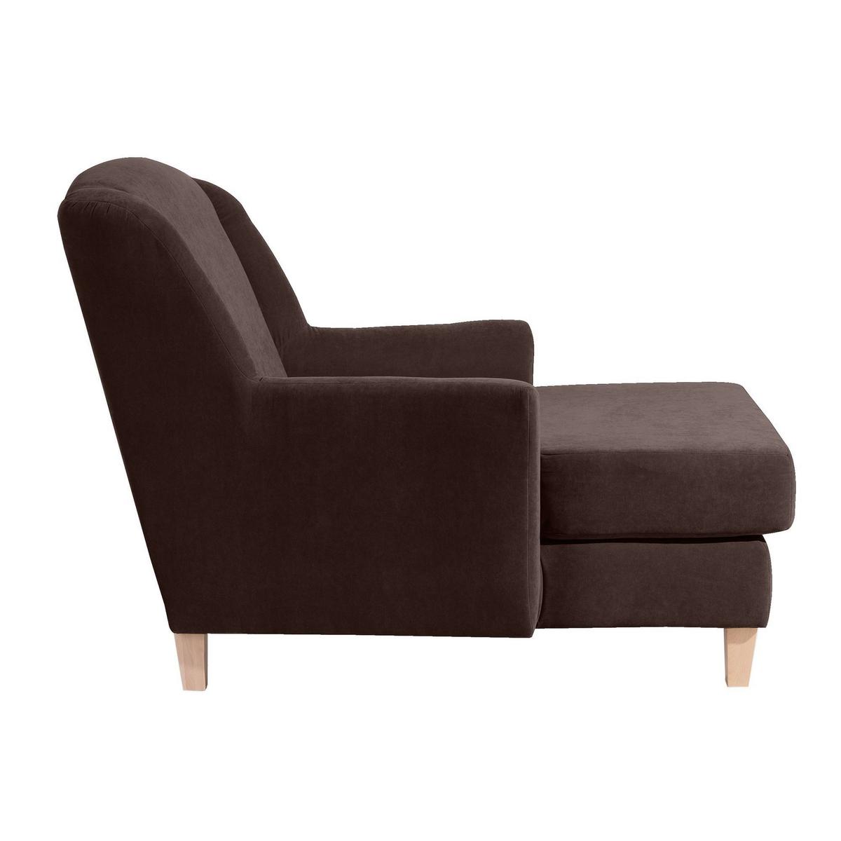 SESSEL XXL Karil Bezug Veloursstoff Buche natur / braun - Braun, Kunststoff (136/107/142cm) - 58aufmkessel