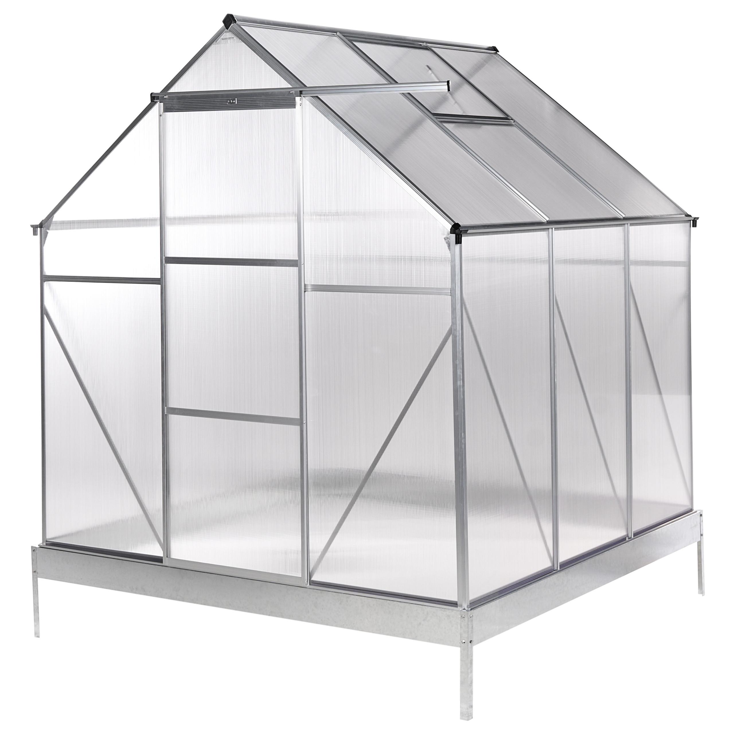 GEWÄCHSHAUS Silber 190 cm Apulia - Transparent/Silberfarben, Kunststoff (191/230/190cm) - Beliani