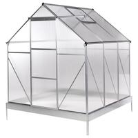 GEWÄCHSHAUS Silber 190 cm Apulia - Transparent/Silberfarben, Kunststoff (191/230/190cm) - Beliani