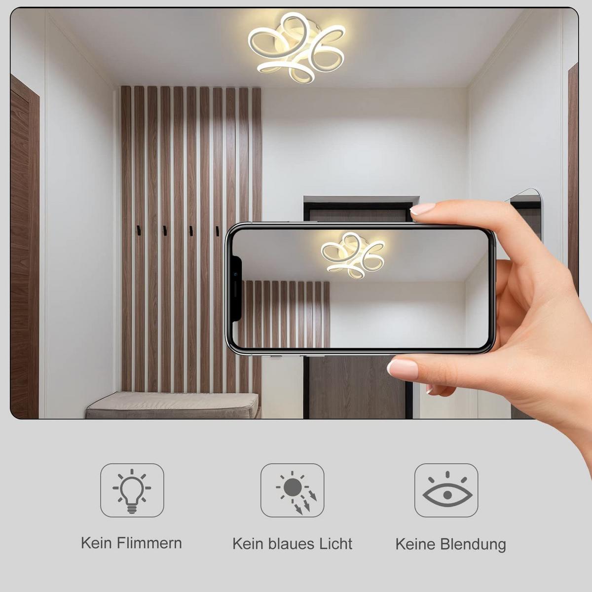 LED-DECKENLEUCHTE Rabenwacht 22.5/8.5/25 cm - Weiß, Metall (25/22.5/8.5cm) - ZMH