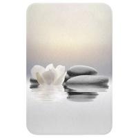 WC-VORLEGER Steine - Lotus - Weiß - Wasser - Zen WC Teppich 40x60 cm - Weiß, Textil (40/1cm) - OnlyWow