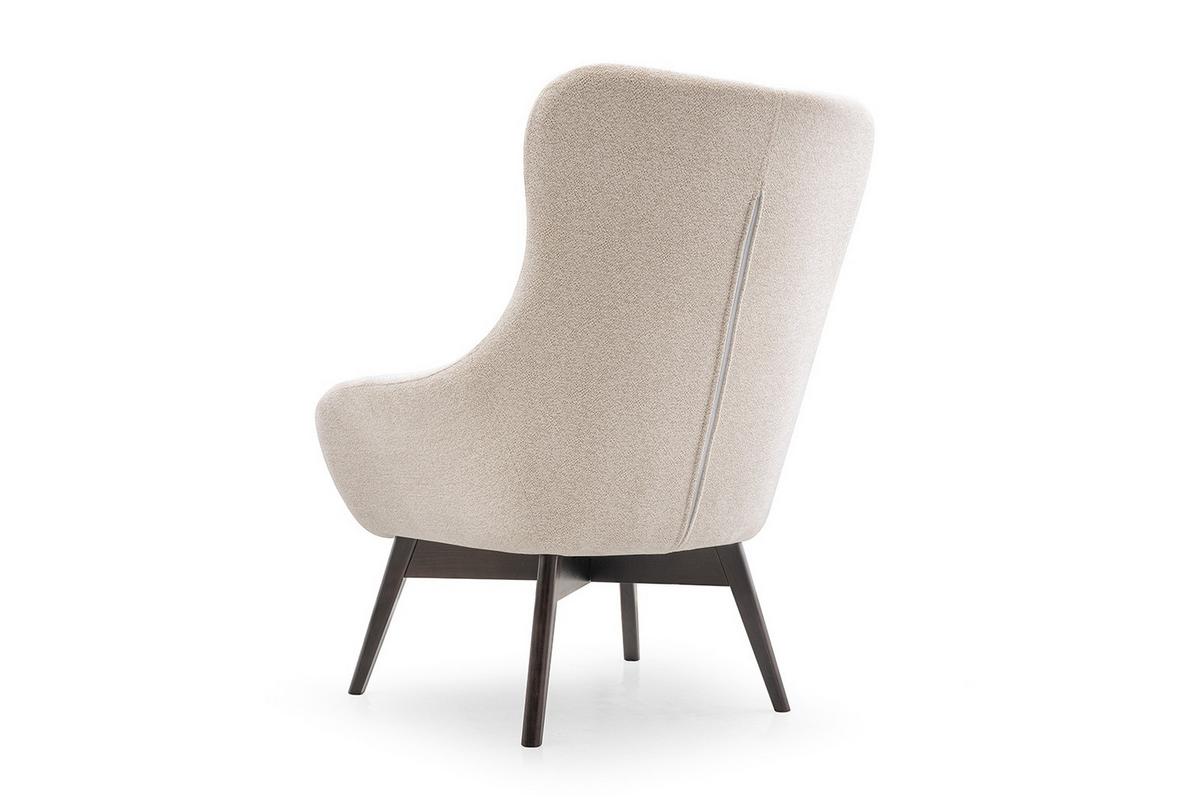 SESSEL SOGNO, Klassisch Loungesessel ergonomisch, Bucle-Stoff Weiß - Weiß, Holz/Holzwerkstoff (88/108/88cm) - MASSENO