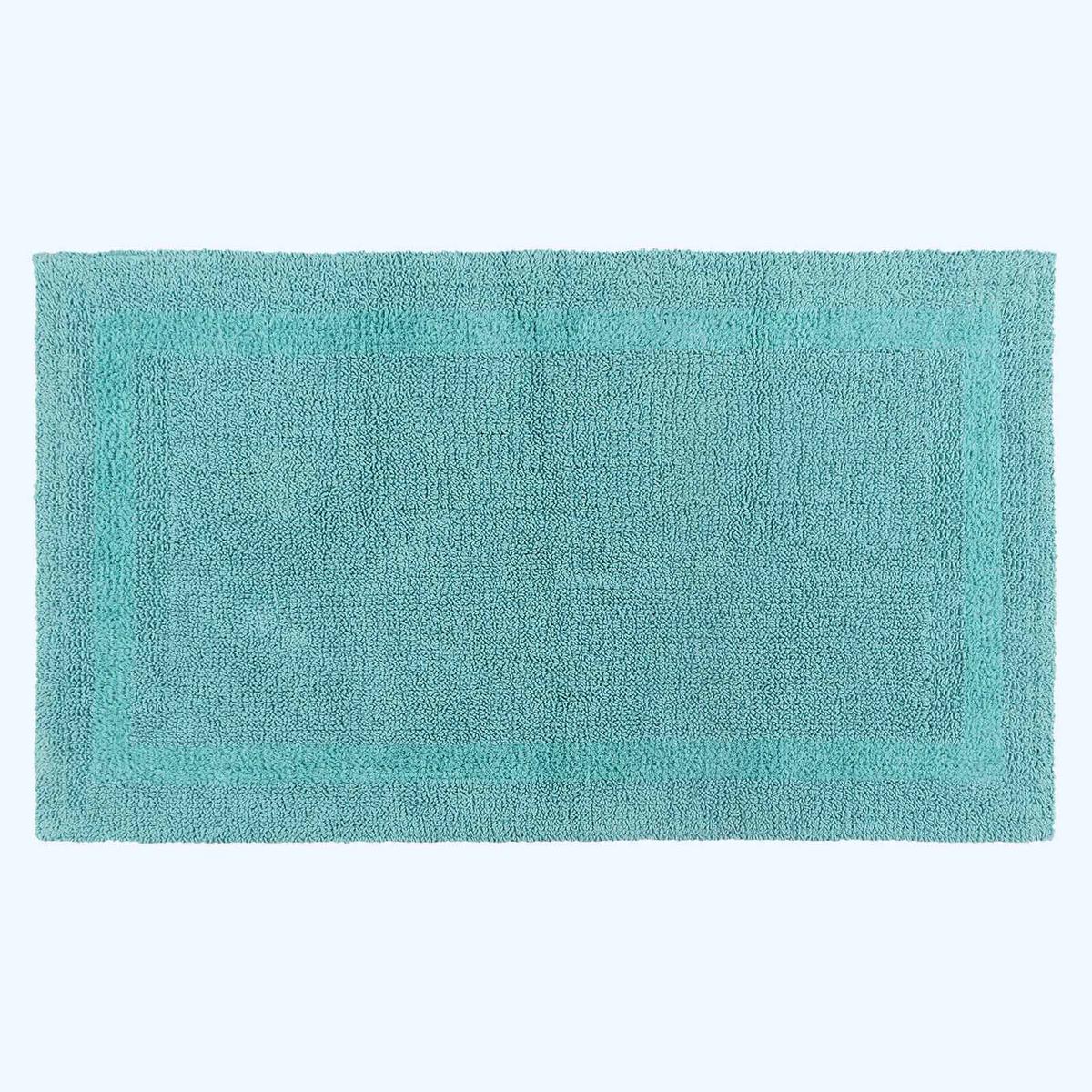 BADGARNITUR 2-tlg. Badematte & WC-Vorleger, 100% Baumwolle - Blau, Textil (80/50cm) - Homescapes