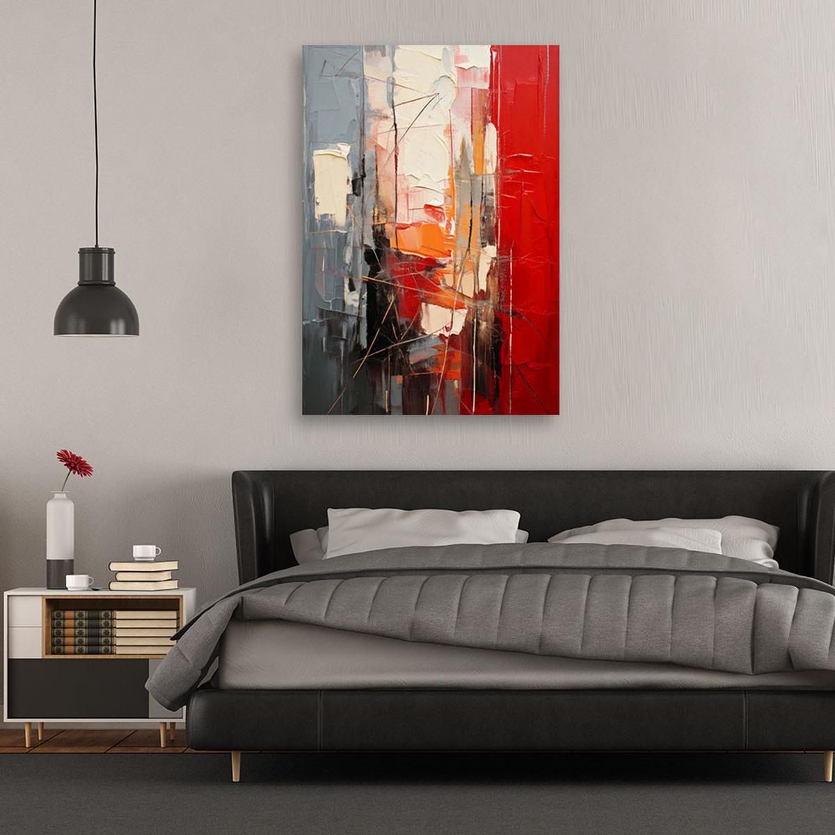 LEINWANDBILD Abstraktion 20x30cm - Rot, Textil (20/30cm) - Feeby