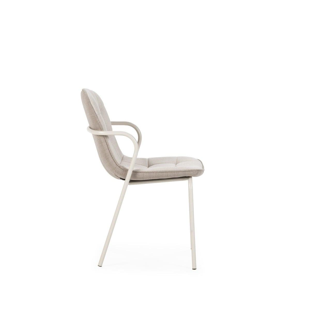 STÜHLE 4er-Set aus Stoff mit Metallbeinen 59/46/51 cm - Beige, Textil (59/46/75cm) - Calicosy
