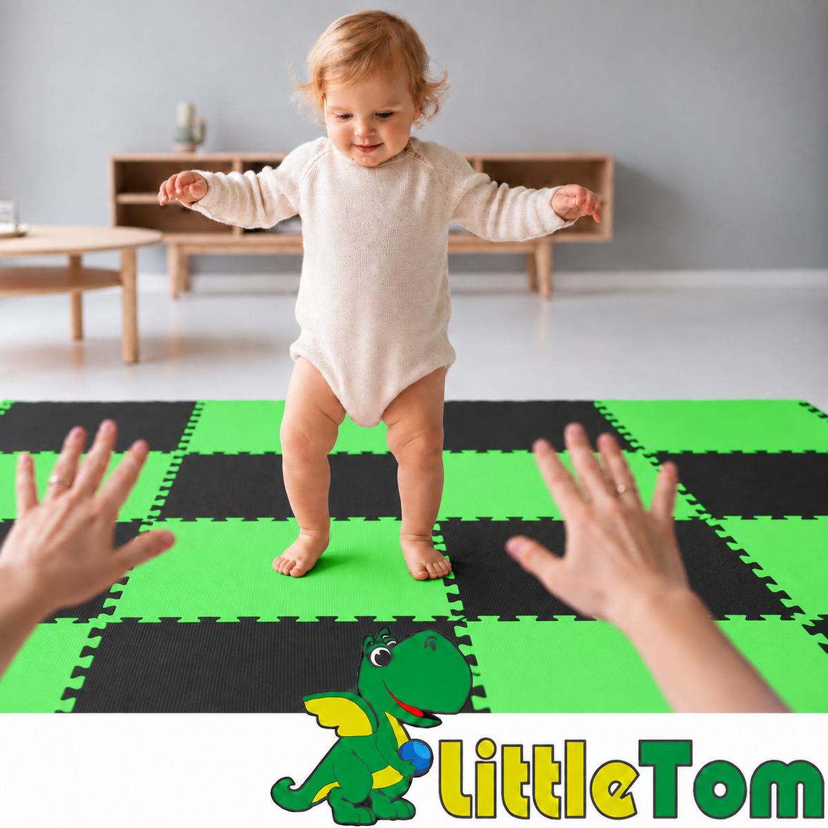 SPIELMATTE ab Null - 180/90 cm Puzzlematte Schwarz - Multicolor, Kunststoff (30/30cm) - Littletom