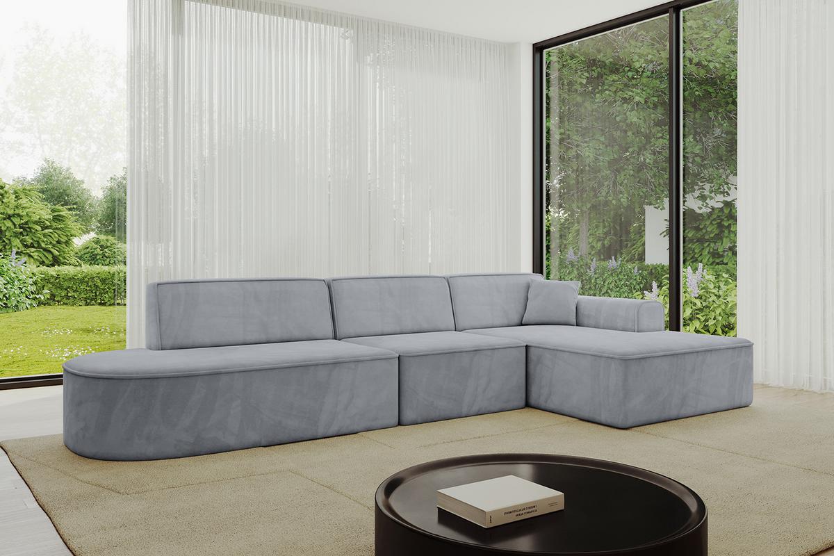 ECKSOFA Ottomane Rechts IREA-L2-v3 - 327x165x77 cm Grau - Titanfarben, Holzwerkstoff/Textil (327/165cm) - ALTDECOR