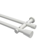 GARDINENSTANGE Platon Sitra 180 cm, 2-läufig (ohne Ringe), 20 mm Ø Weiß - Weiß, Metall (180cm) - INTERDECO