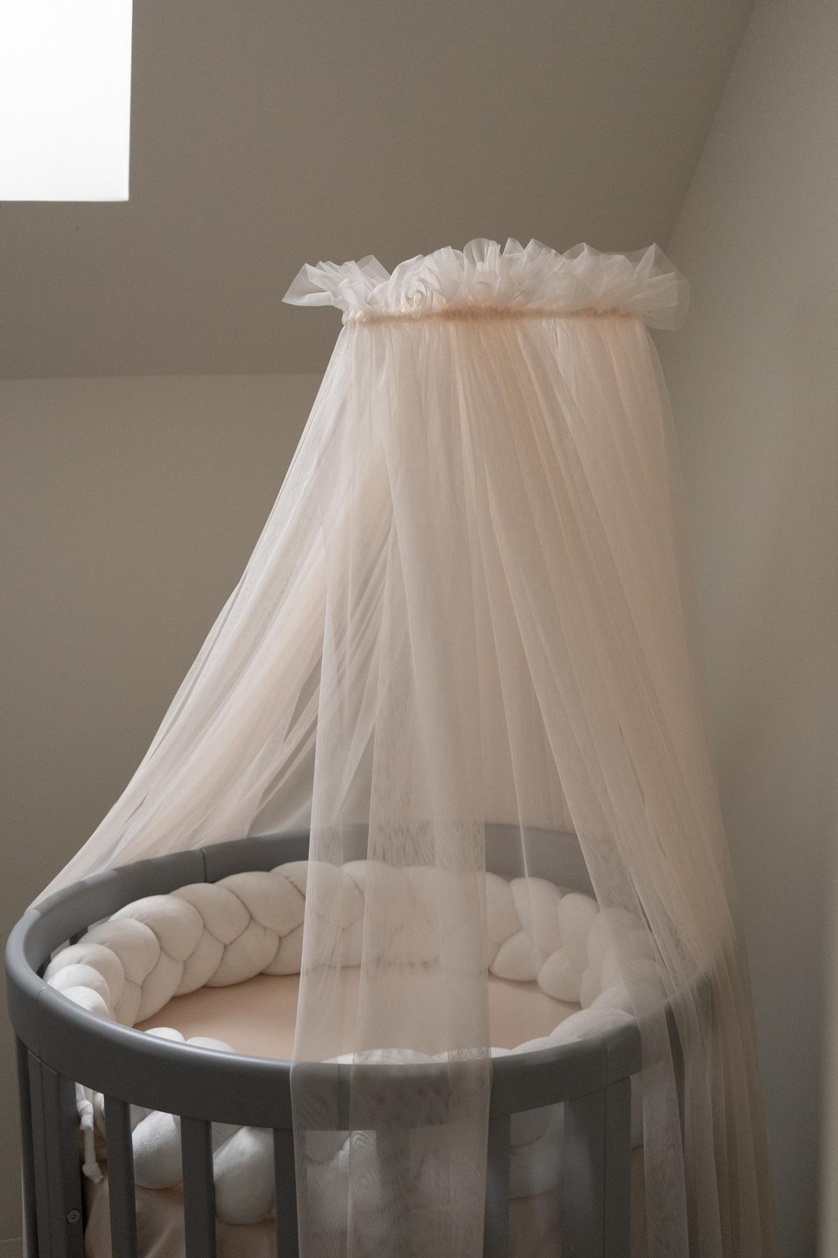 BABY Betthimmel Baldachin mit Himmelstange - Champagner, Textil - waldin