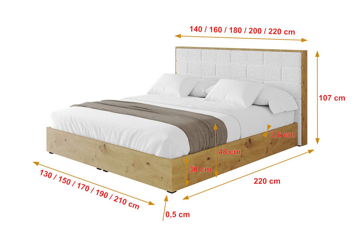 POLSTERBETT mit Bettkasten und Lattenrost, Boxbett ohne Matratze - ENZO8 200x200 Weiß - Weiß, Holzwerkstoff/Textil (200/200cm) - ALTDECOR