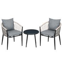 GARTENMÖBEL Set, Stahl, Grau - Grau, Metall - Outsunny