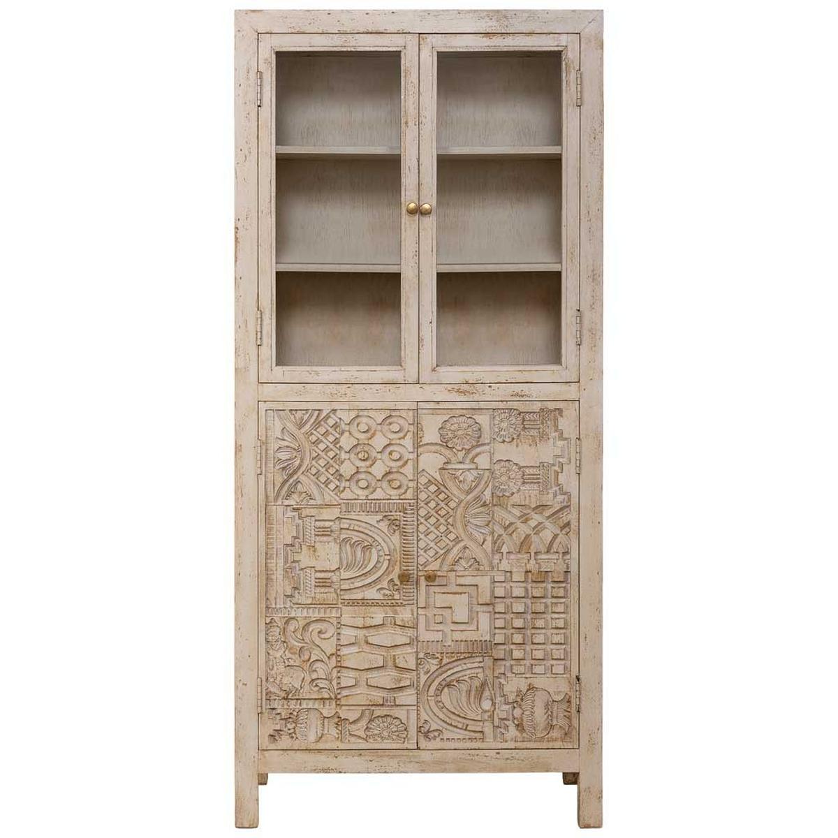 VITRINE aus holz 80x40x180cm - Beige, Holz (80/180/40cm) - Wanderlust
