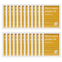 RAHMEN Set mit 24 aus MDF und Acrylglas Schutz und Aussteller für Fotografien, Bilder, Poster, Gemälde, Dekoration für Haus Farbe Weiß A4 - Weiß, Holz (21/3cm) - Nacnic