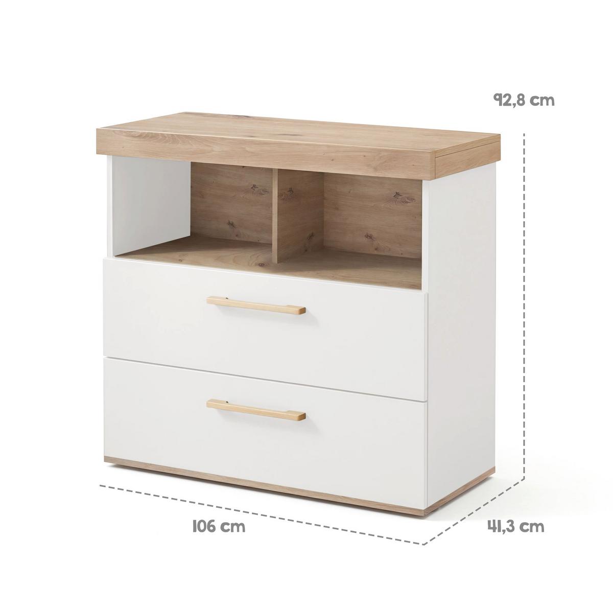 WICKELKOMMODE Jimmy Weiß - Weiß, Holzwerkstoff (110/103/78cm) - Roba