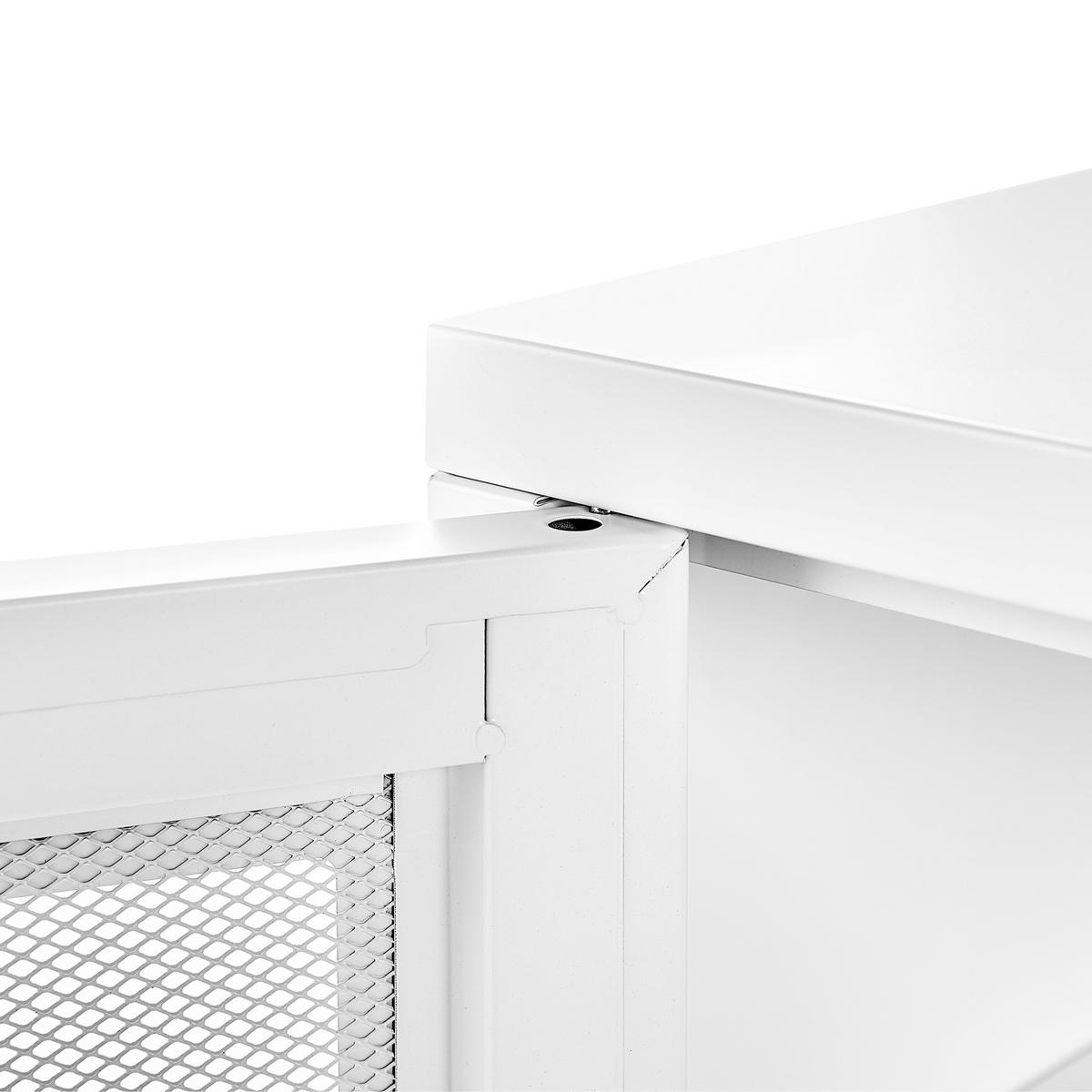 LOWBOARD Metall weiß 2 Türen Morley - Weiß, Metall (118/60/40cm) - Beliani
