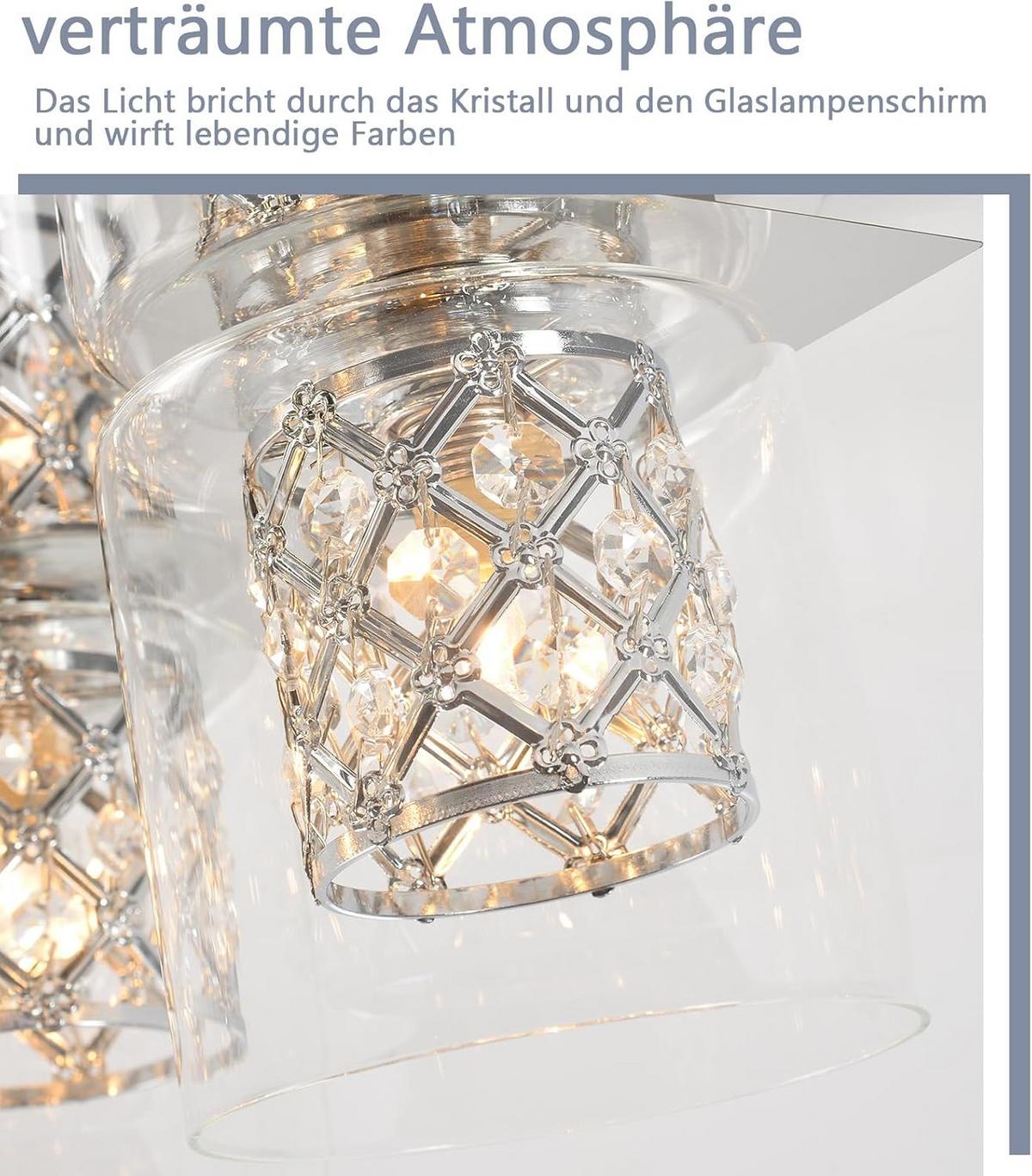 DECKENSTRAHLER Wellisr 30/16/30 cm - Transparent, Glas (30/30/16cm) - ZMH