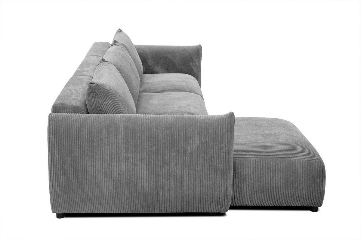 ECKSOFA TAUER 5-Sitzer, hellgrau - Hellgrau/Schwarz, Holzwerkstoff/Kunststoff (173/294cm) - Wozimo