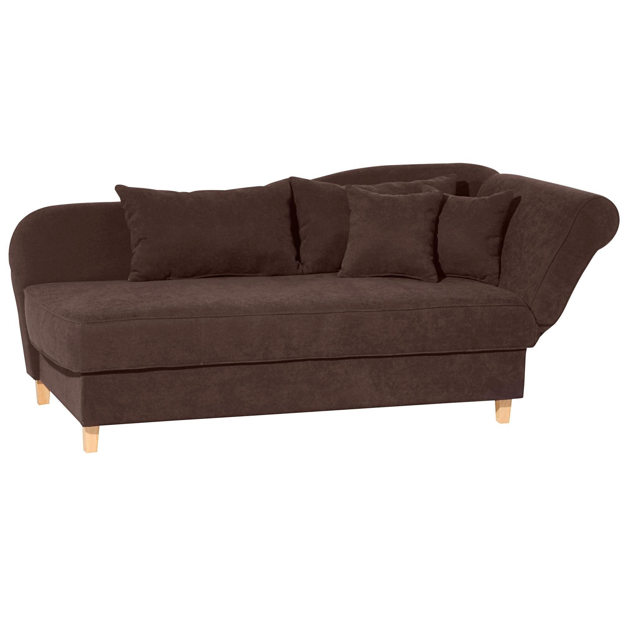 RECAMIERE mit Armteil rechts klappbar Katia Bezug Veloursstoff Buche natur / braun - Braun, Kunststoff (190/82/88cm) - 58aufmkessel