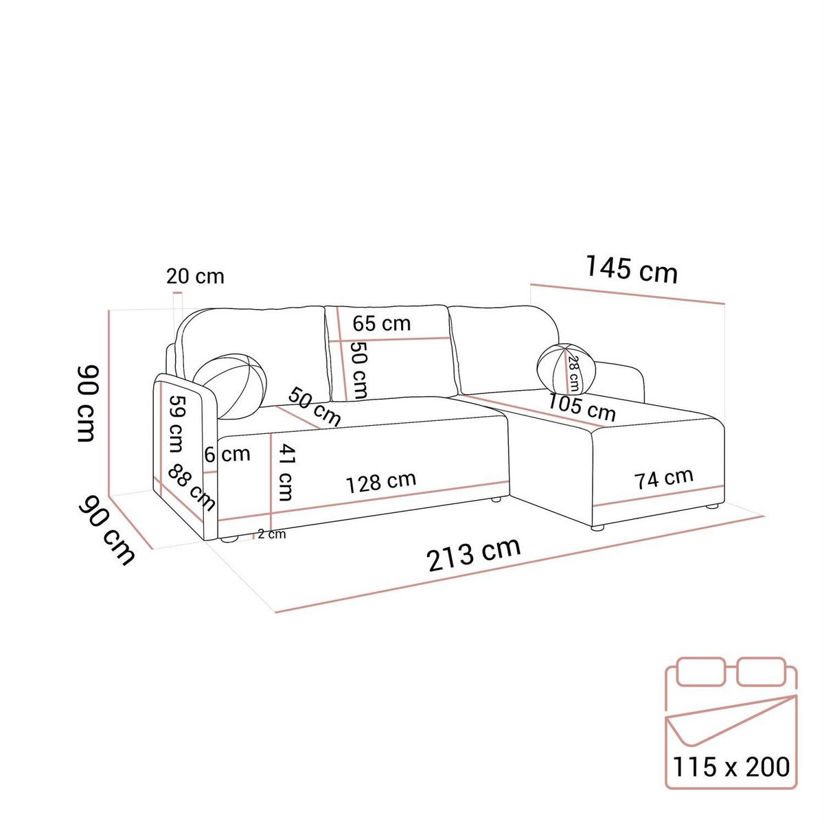 ECKSOFA CUDDLE mit Schlaffunktion und Bettkasten, Quelle 83 - Hellgrau, Textil (213/145cm) - Lookway