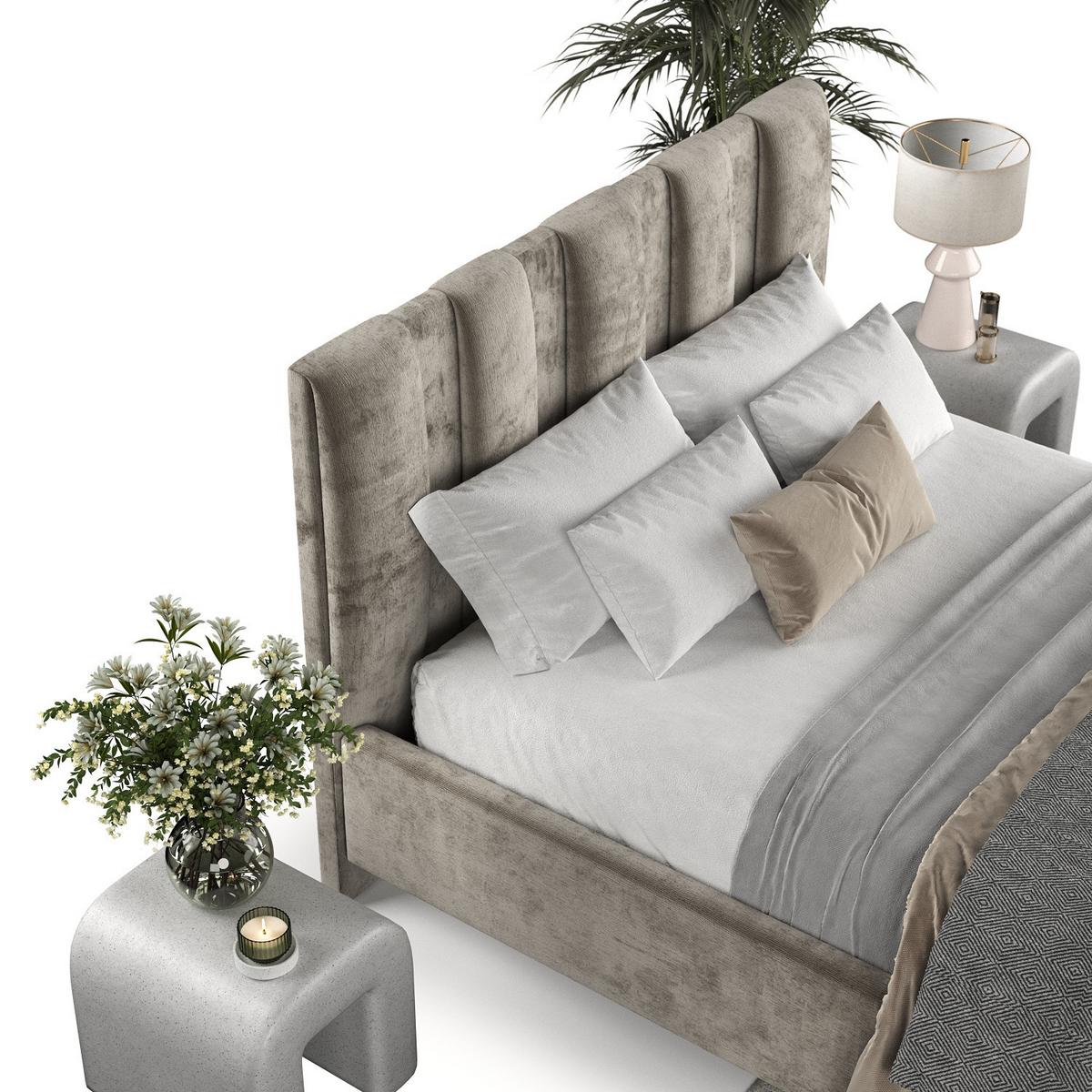 POLSTERBETT Loom 120/200 cm Beige im Lotta Stoff - Beige/Naturfarben, Holz/Holzwerkstoff (120/200cm) - AltaBeds