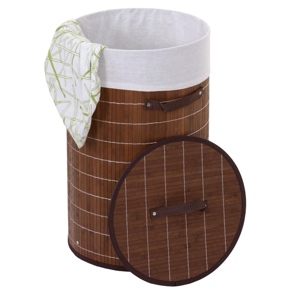 WÄSCHEKORB Braun, Cremeweiß - Creme/Braun, Holz (35/59/35cm) - MCW