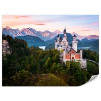 FOTOTAPETE für Schlafzimmer Schloss Bergwald Bäume Grün 200x140 - Multicolor, Papier (200/140cm) - Muralo