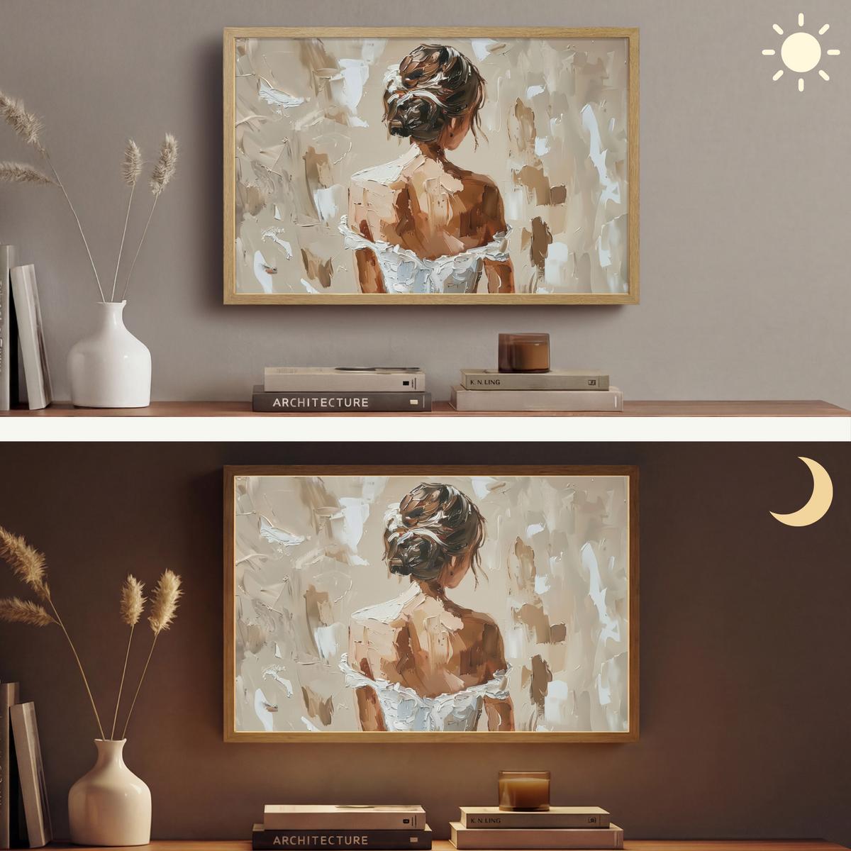 WANDLEUCHTE MIT AKKU Frau - Farbe - Abstrakt - Beige - Modern 60x40 cm - Hellbraun, Holzwerkstoff (60/40/8cm) - OnlyWow