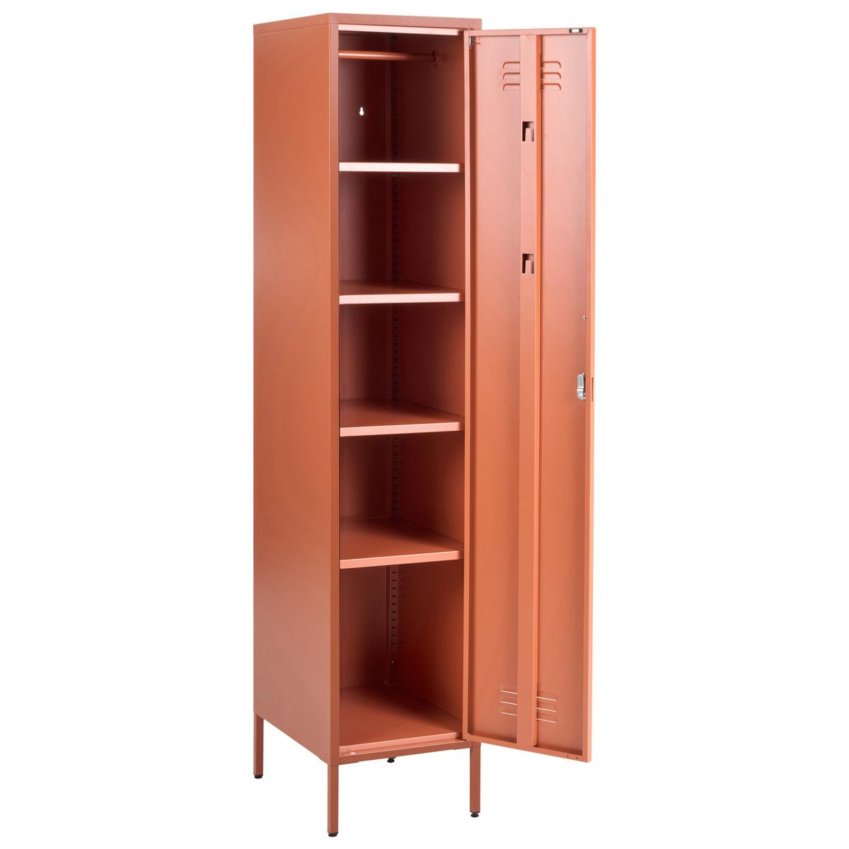 BÜROSCHRANK Metall Goldbraun Frome - Goldfarben/Braun, Metall (38/185/50cm) - Beliani