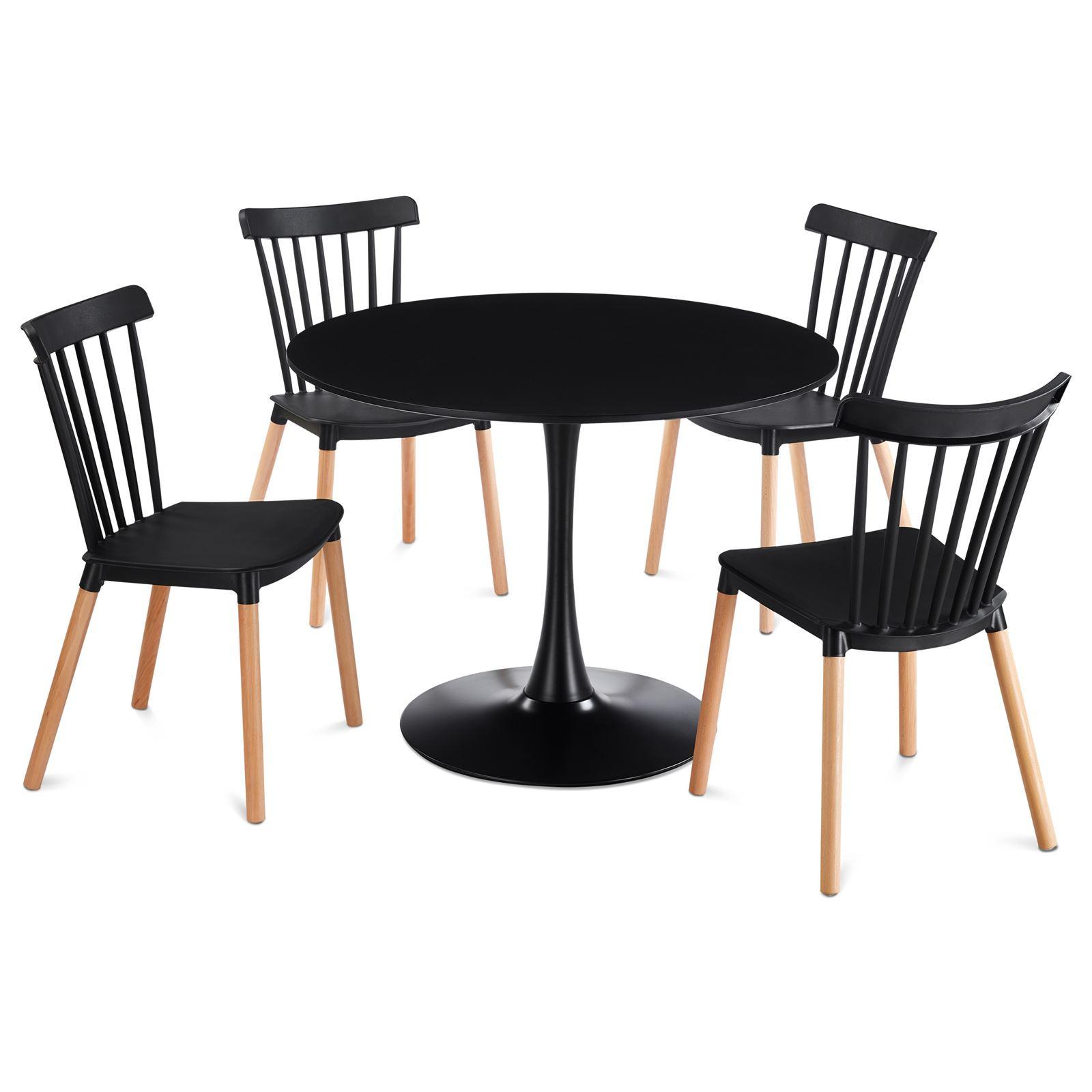 ESSGRUPPE LOIRE RAVI 5er Set schwarz - Schwarz, Holzwerkstoff/Metall - IDIMEX
