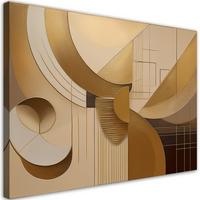 WANDBILD geometrische abstraktion beige - Goldfarben, Textil (60/40cm) - Feeby
