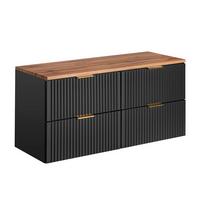 WASCHTISCHUNTERSCHRANK 120.8cm Adriel Schwarz und Holz - Schwarz, Holzwerkstoff (120.8/59/46cm) - Petits-meubles