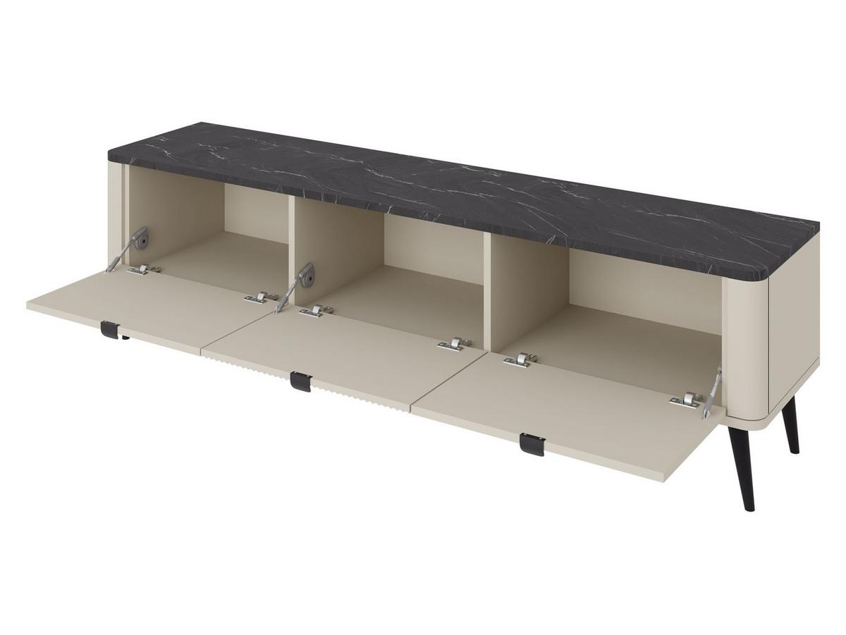 TV-ELEMENT Marly 3K RE13 - Kaschmir/Schwarz, Holzwerkstoff/Metall (160/52/40cm) - MIRJAN24