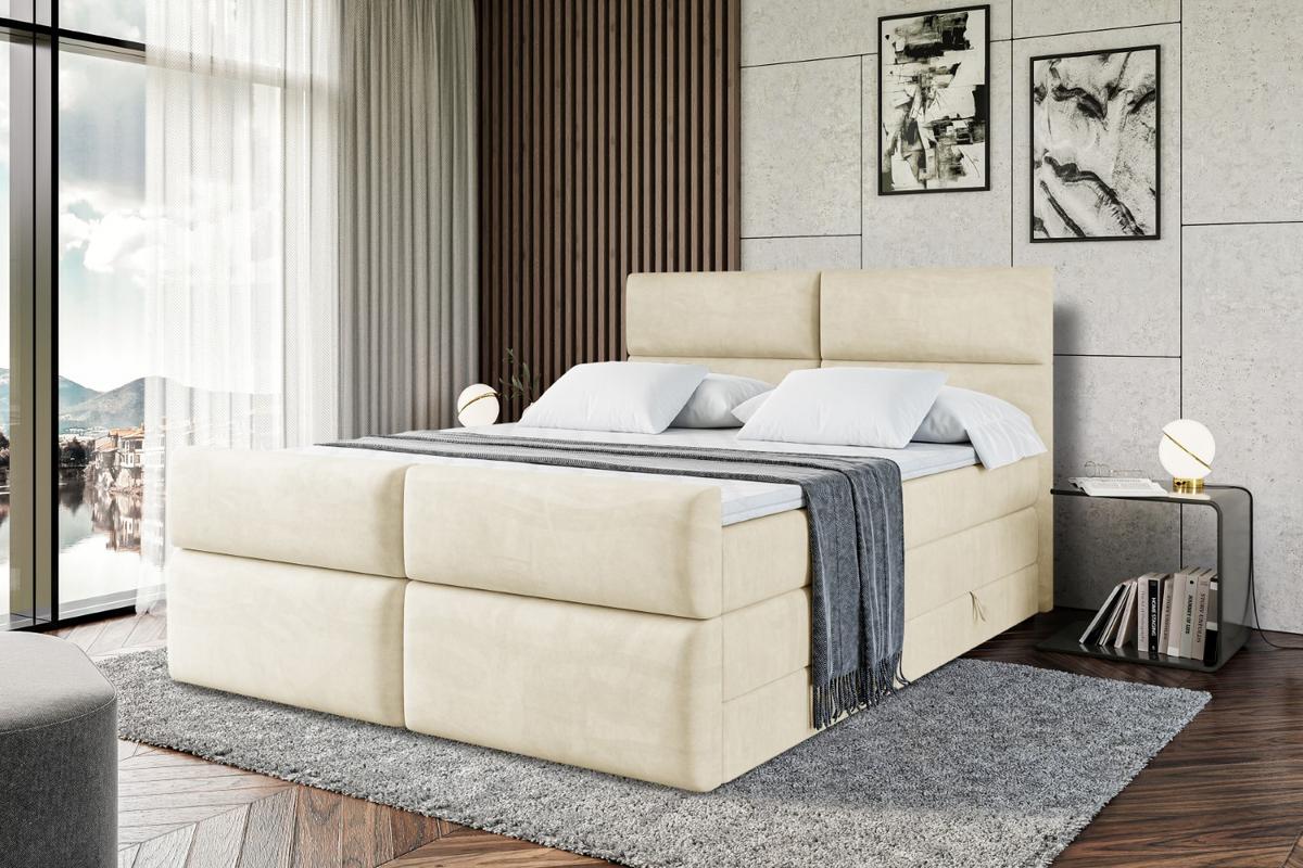 BOXSPRINGBETT BOXI3-Z KING - 120x200 - H3/H4 - Beige - Beige, Holzwerkstoff (120/200cm) - ALTDECOR