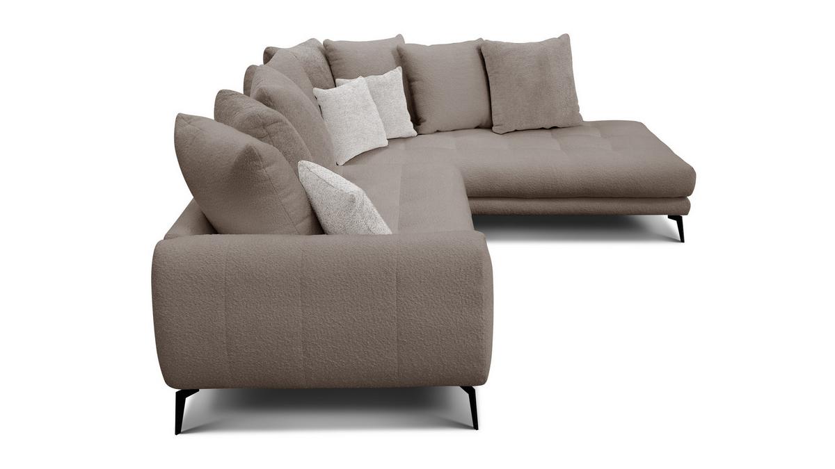 ECKSOFA CALME 5-Sitzer, creme - Creme/Schwarz, Holz/Textil (294/229cm) - Wozimo